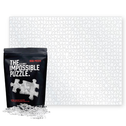 Practically Impossible Clear Jigsaw Puzzle - 8 in by 10 in of brainteasing  Fun. 70 Pieces - Challenging for All Levels.
